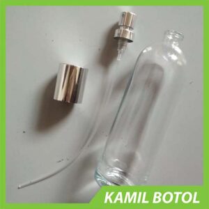 Jual Botol Kaca 100ml PARFUM PRESS - Rekondisi Murah. Distributor supplier botol kaca, botol beling, tutup botol, botol jar, botol parfum, botol asi BKA, toples ikan cupang, baru dan bekas atau rekondisi.