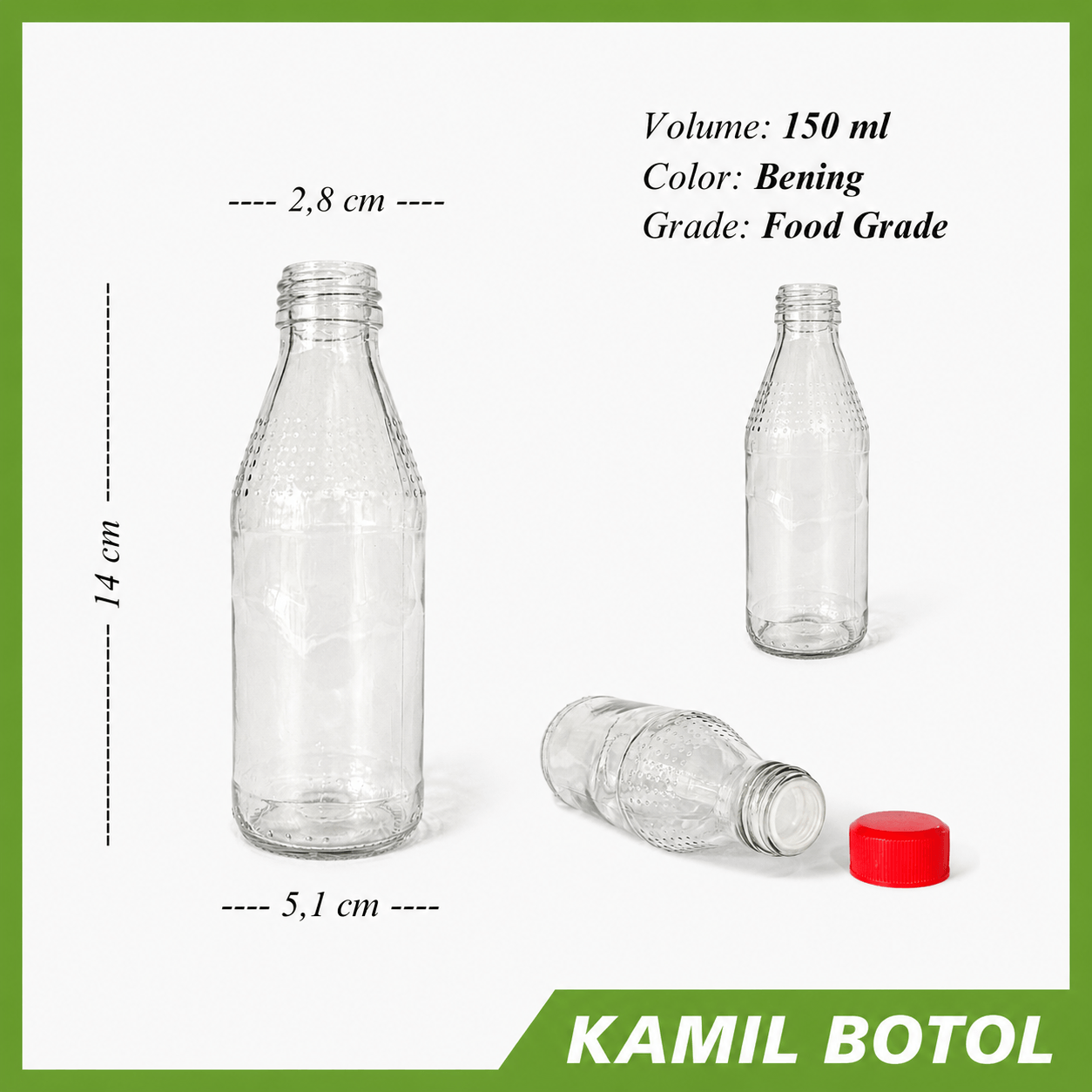 Botol Kaca 150ml HEMAVITON - Rekondisi