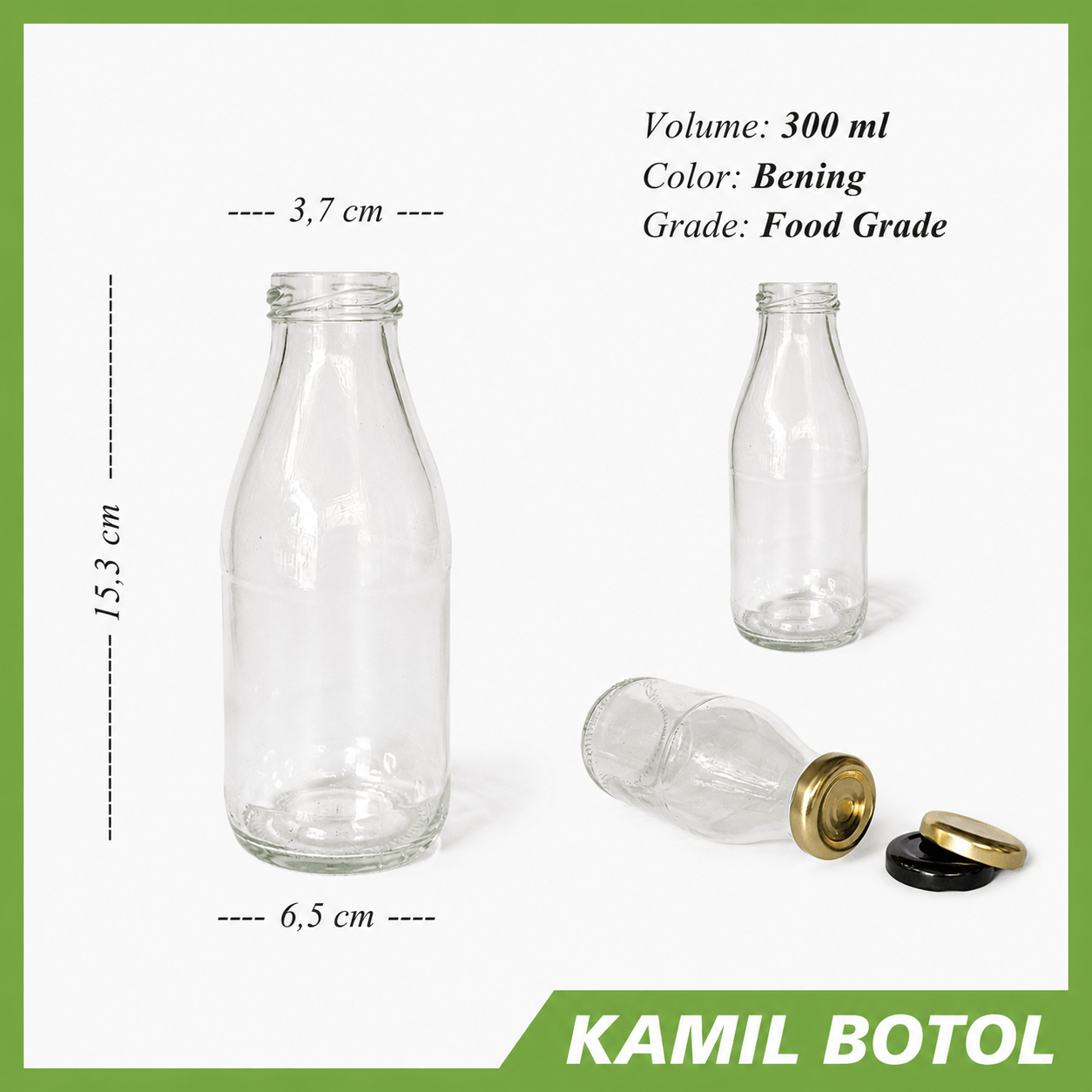 Botol Kaca 300ml JUICE - Rekondisi
