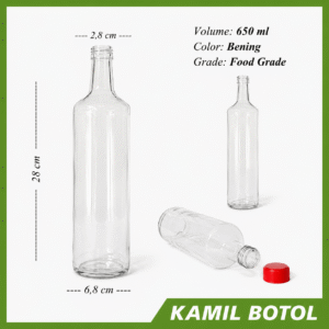 Botol Kaca 650ml DRUM POLOS - Rekondisi
