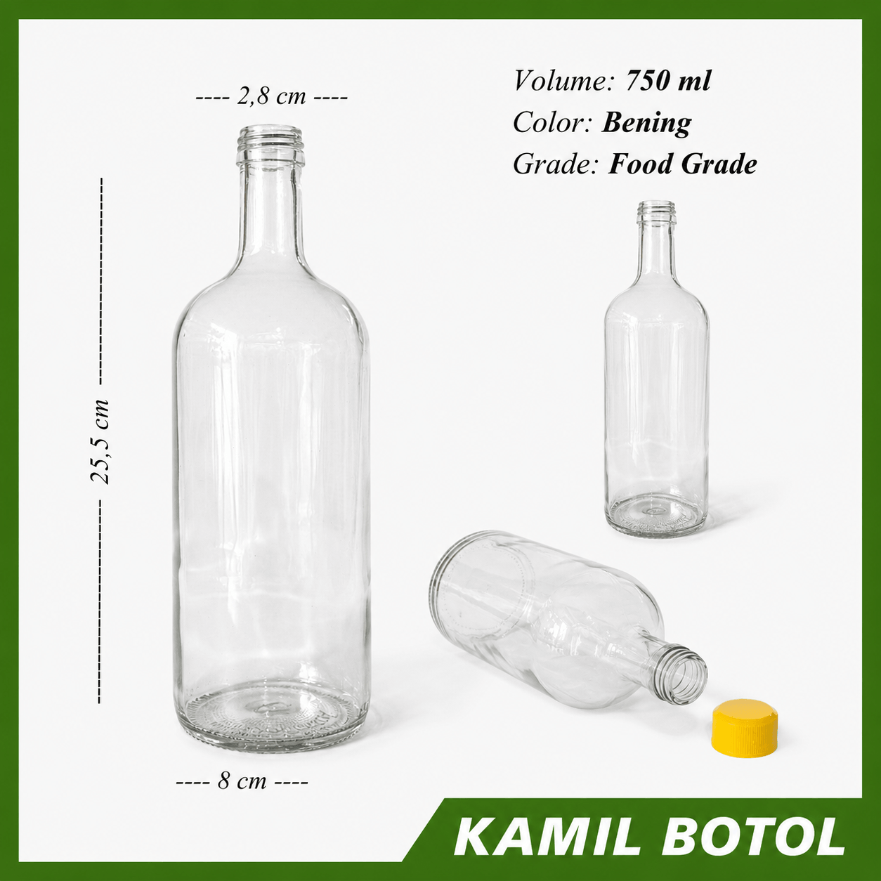 Botol Kaca 750ml DOLOMIA - Rekondisi