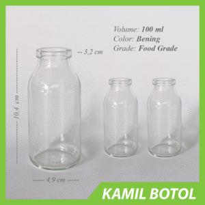 Botol Kaca BKA 100ml ASI INFUS Baru