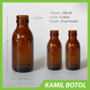 Botol Kaca Coklat 100ml Bode Botol Obat
