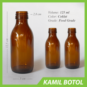 Botol Kaca Coklat 125ml BODE Baru
