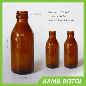 Botol Kaca Coklat 150ml BODE Rekondisi