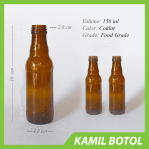 Botol Kaca Coklat 150ml PROMAN Rekondisi