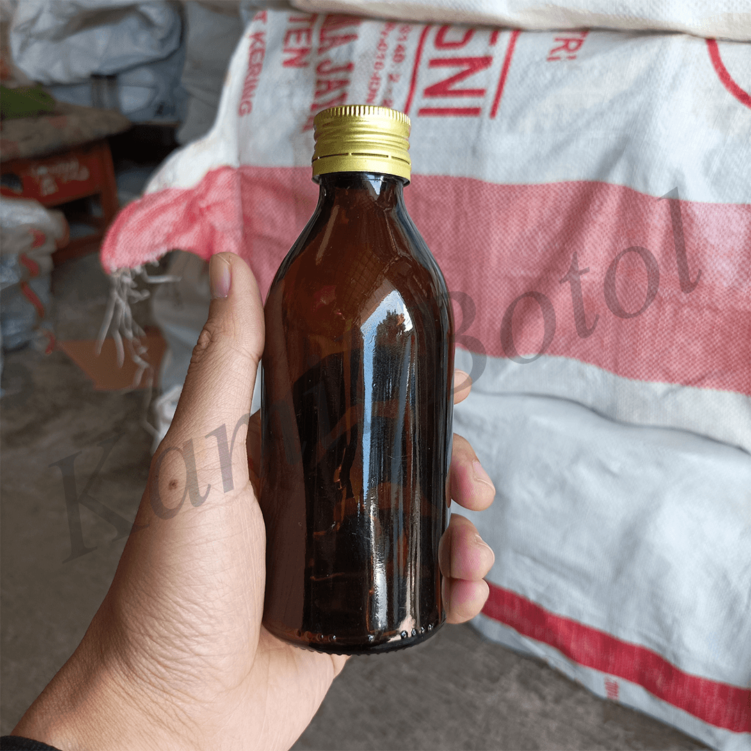 Botol Kaca Coklat 200ml BODE - Rekondisi - Gambar 2