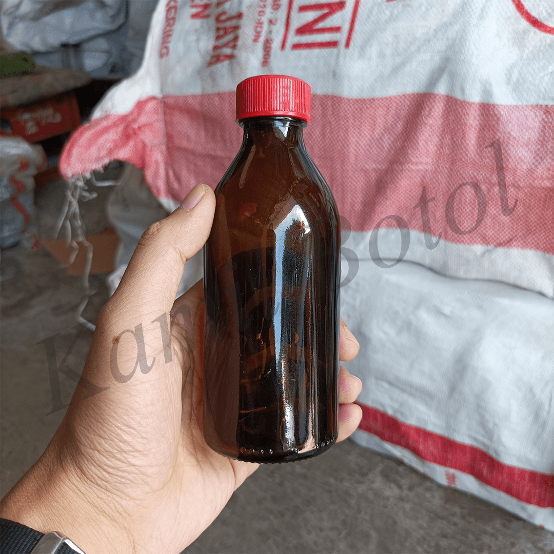Botol Kaca Coklat 200ml BODE - Rekondisi - Gambar 5