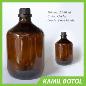 Botol Kaca Coklat 2,5 Liter Model Pendek - Rekondisi