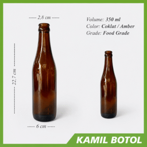 Botol Kaca Coklat 350ml LIMUN Rekondisi