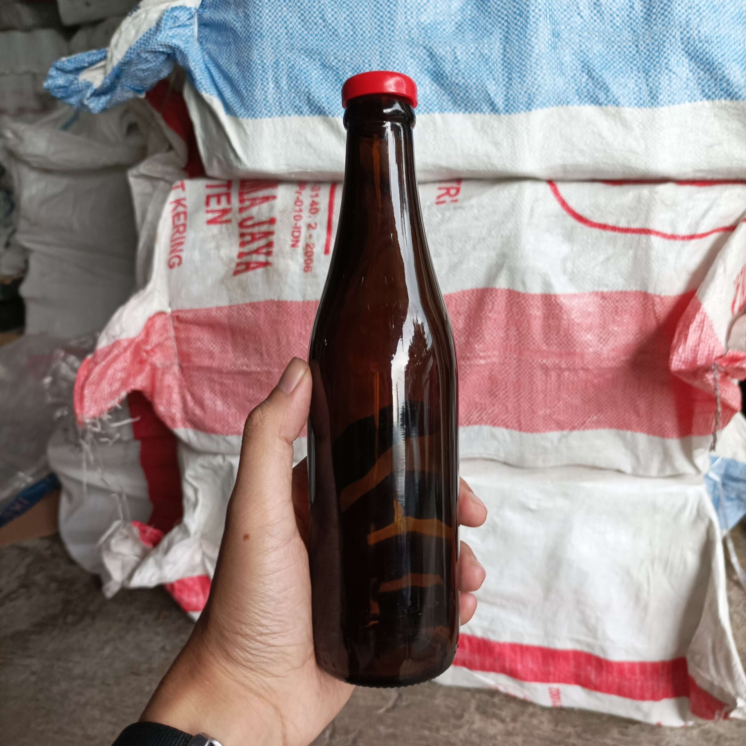 Botol Kaca Coklat 350ml LIMUN Rekondisi - Gambar 3