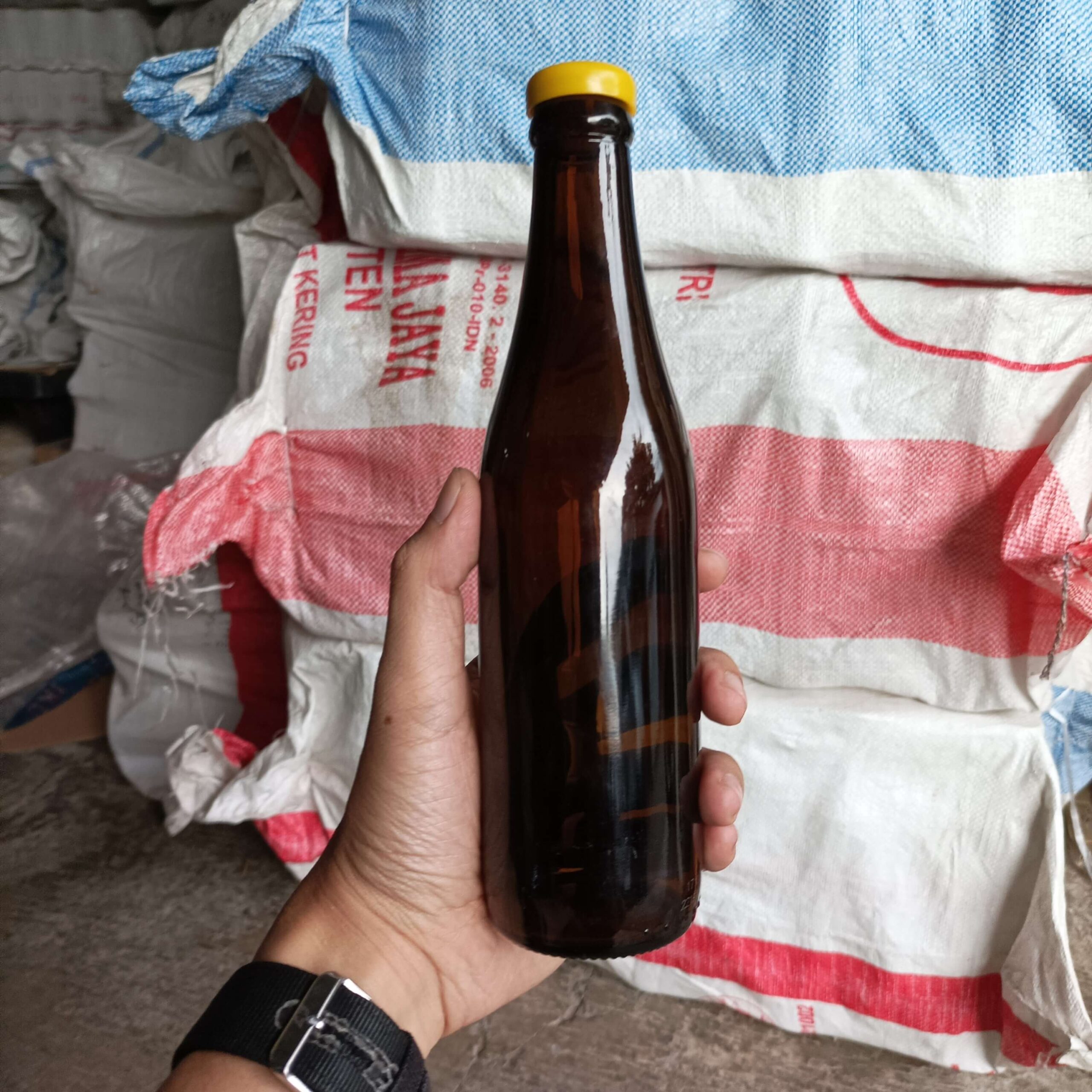 Botol Kaca Coklat 350ml LIMUN Rekondisi - Gambar 2