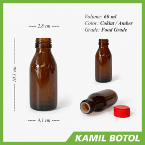 Botol Kaca Coklat 60ml OBAT Baru dan Rekondisi