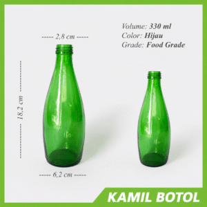 Botol Kaca Hijau 330ml PERRIER Rekondisi