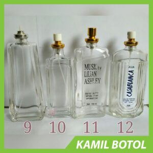 Botol Kaca Parfum Bening Tinggi Tanpa Tutup