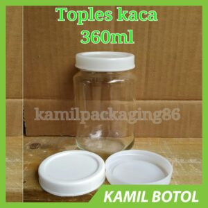 Toples Jar Kaca 360ml Tutup Plastik