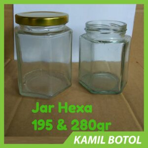 Toples Jar Kaca Hexagonal 195ml - Rekondisi