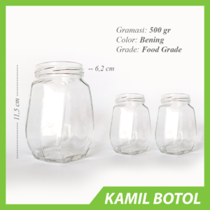Toples Jar 500gr Kaca ASYIFA Baru dan Rekondisi