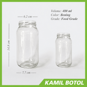 Toples Jar Kaca 480ml Rekondisi