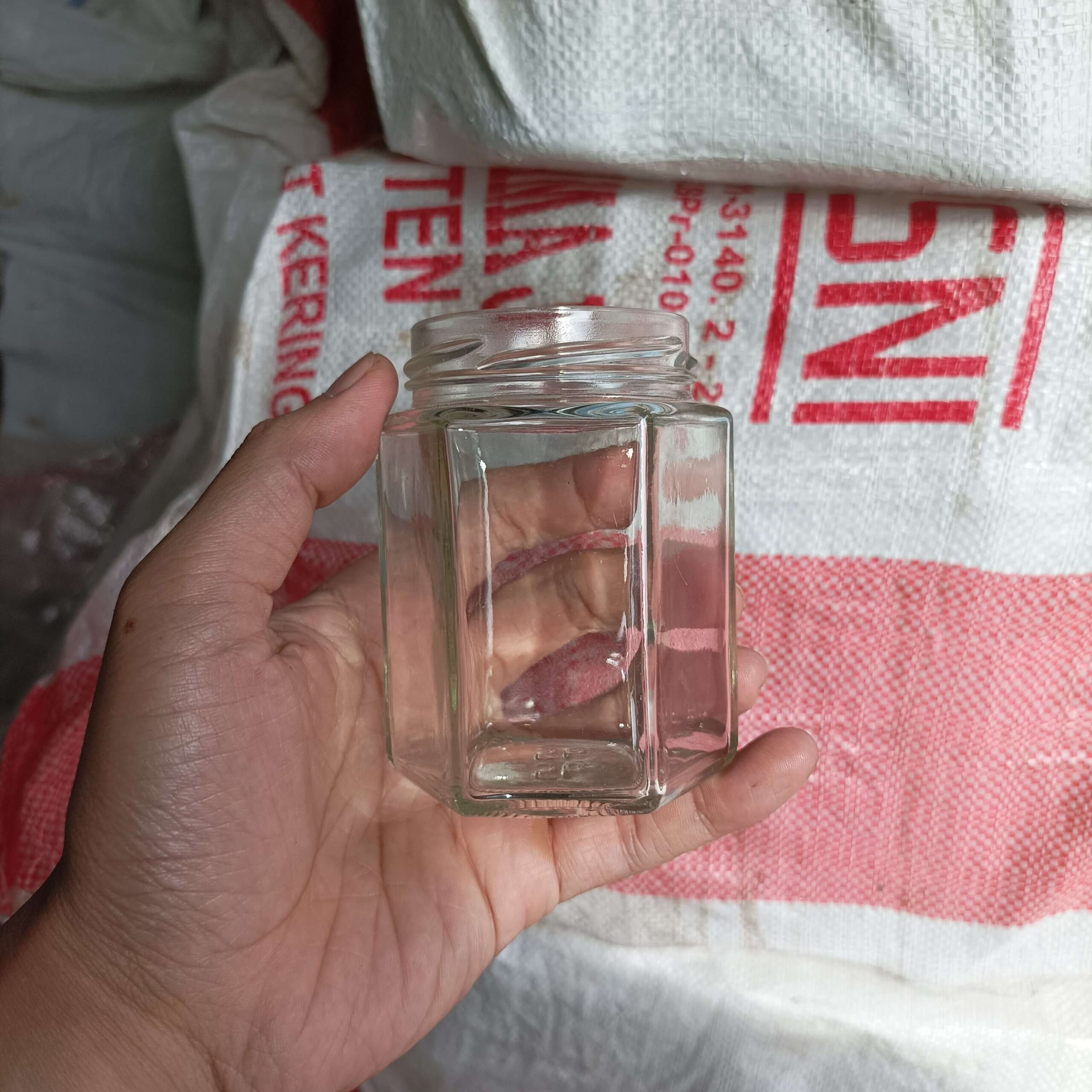 Toples Jar Kaca Hexagonal 190ml Baru Dari Pabrik - Gambar 3