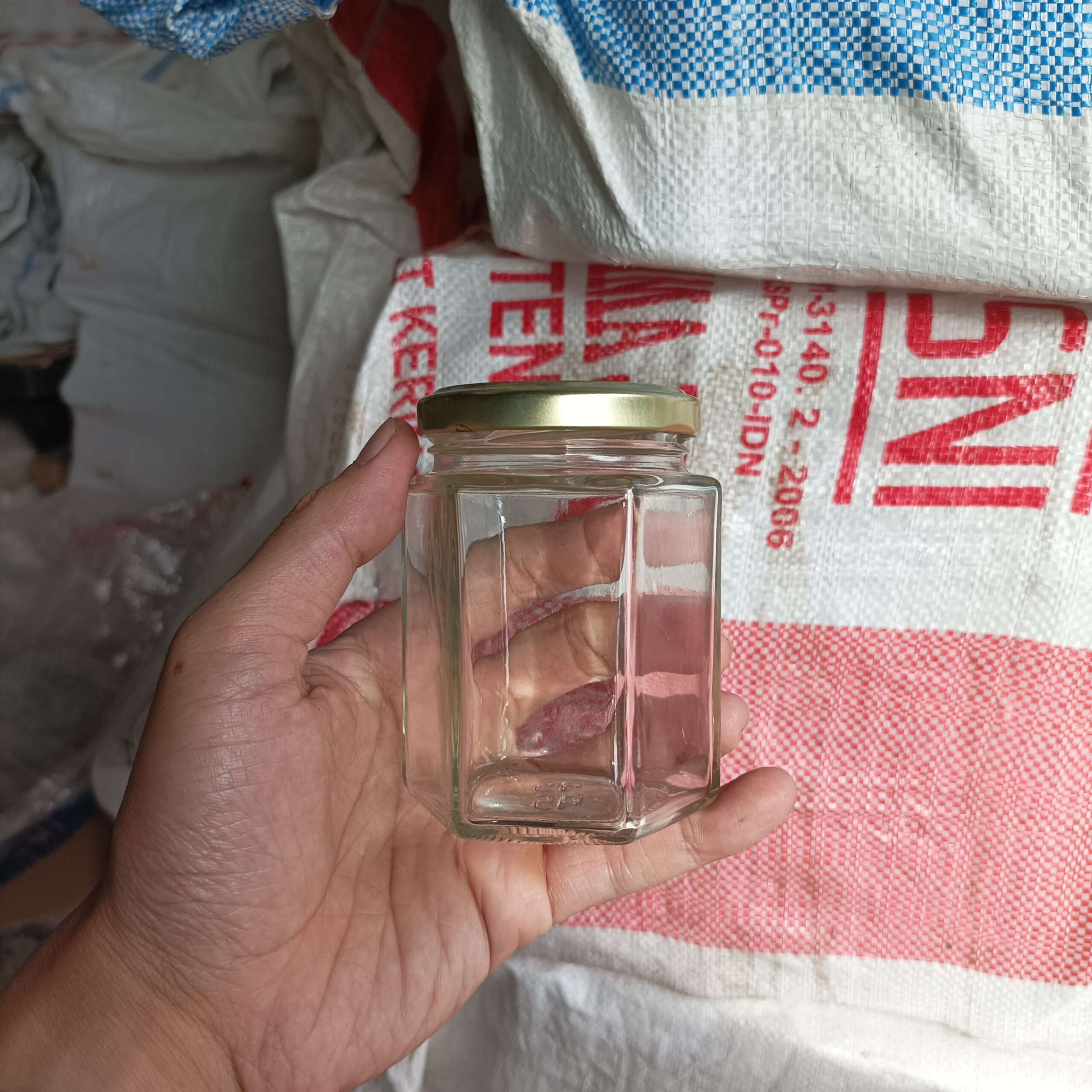 Toples Jar Kaca Hexagonal 190ml Baru Dari Pabrik - Gambar 2