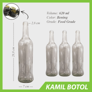 Jual Botol Kaca 620ml Bening AM Besar Rekondisi